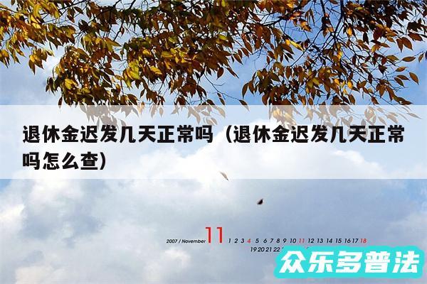 退休金迟发几天正常吗以及退休金迟发几天正常吗怎么查