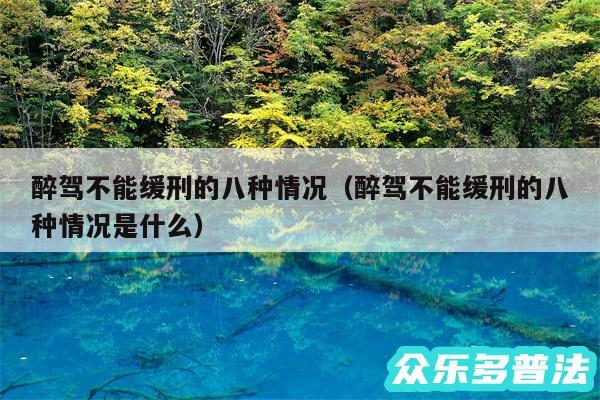 醉驾不能缓刑的八种情况以及醉驾不能缓刑的八种情况是什么