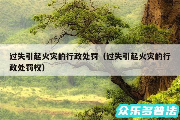 过失引起火灾的行政处罚以及过失引起火灾的行政处罚权