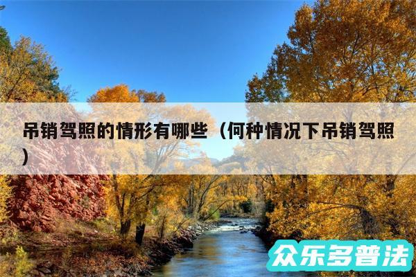 吊销驾照的情形有哪些以及何种情况下吊销驾照