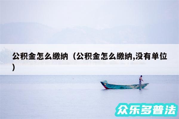 公积金怎么缴纳以及公积金怎么缴纳,没有单位