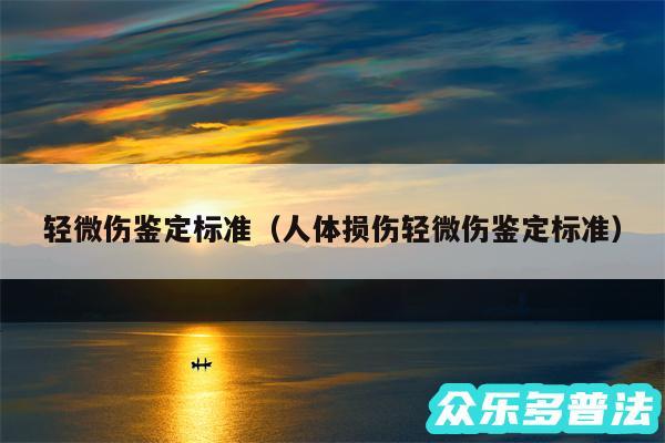 轻微伤鉴定标准以及人体损伤轻微伤鉴定标准