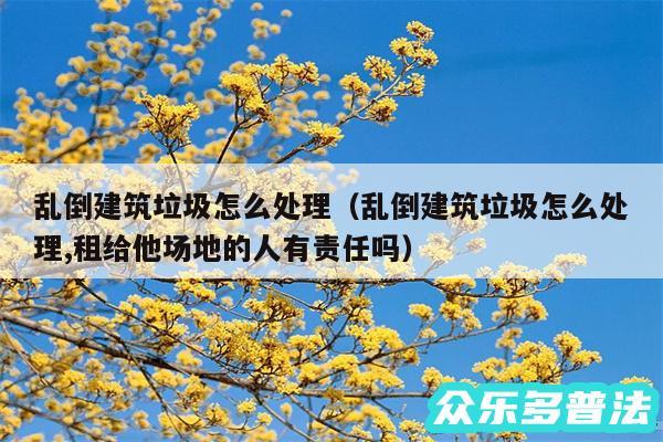 乱倒建筑垃圾怎么处理以及乱倒建筑垃圾怎么处理,租给他场地的人有责任吗