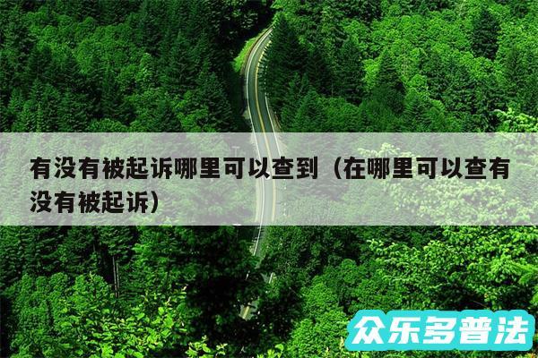 有没有被起诉哪里可以查到以及在哪里可以查有没有被起诉