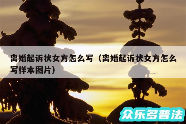 离婚起诉状女方怎么写以及离婚起诉状女方怎么写样本图片