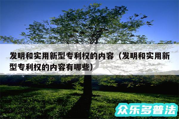 发明和实用新型专利权的内容以及发明和实用新型专利权的内容有哪些