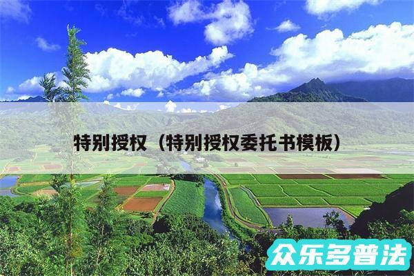 特别授权以及特别授权委托书模板