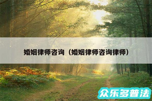 婚姻律师咨询以及婚姻律师咨询律师