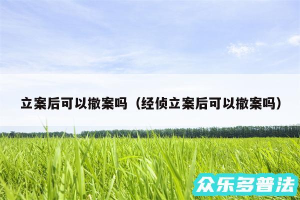 立案后可以撤案吗以及经侦立案后可以撤案吗