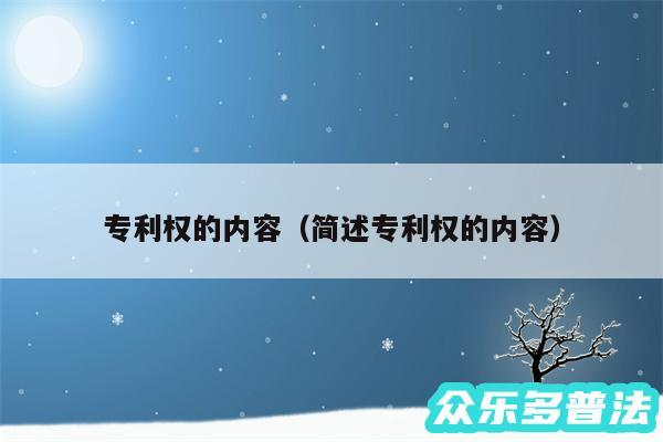 专利权的内容以及简述专利权的内容