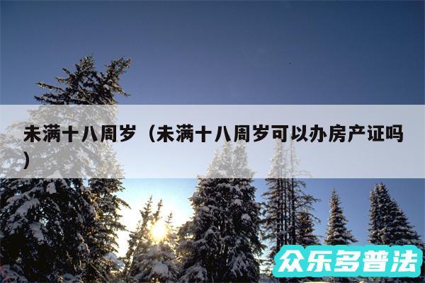 未满十八周岁以及未满十八周岁可以办房产证吗