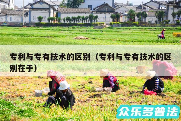 专利与专有技术的区别以及专利与专有技术的区别在于