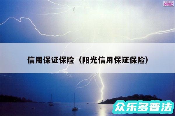 信用保证保险以及阳光信用保证保险