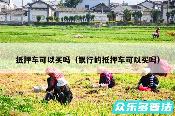 抵押车可以买吗以及银行的抵押车可以买吗