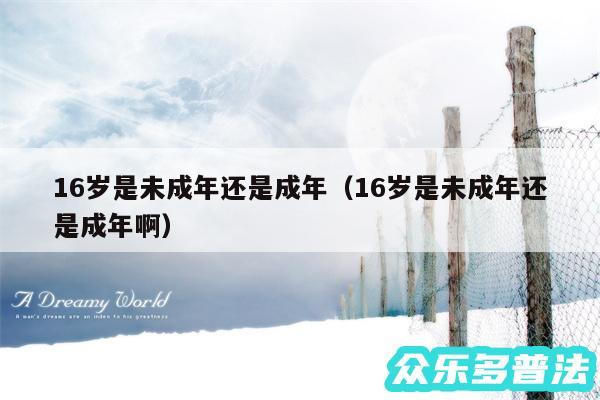 16岁是未成年还是成年以及16岁是未成年还是成年啊