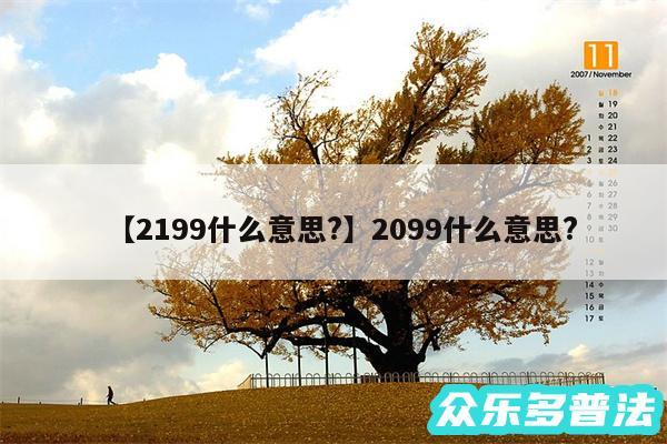 2199什么意思?还有2099什么意思?