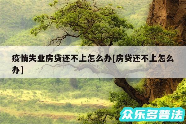 疫情失业房贷还不上怎么办及房贷还不上怎么办
