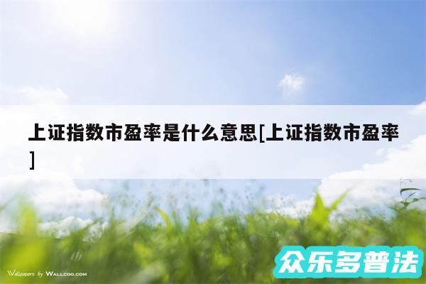 上证指数市盈率是什么意思及上证指数市盈率