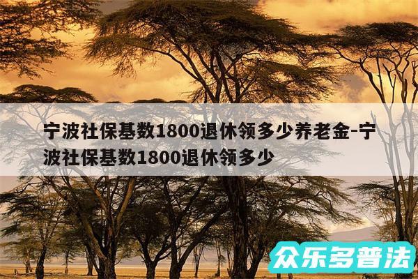宁波社保基数1800退休领多少养老金-宁波社保基数1800退休领多少