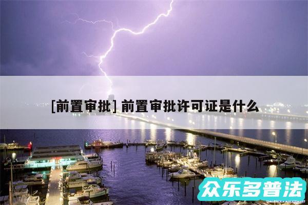 及前置审批 前置审批许可证是什么