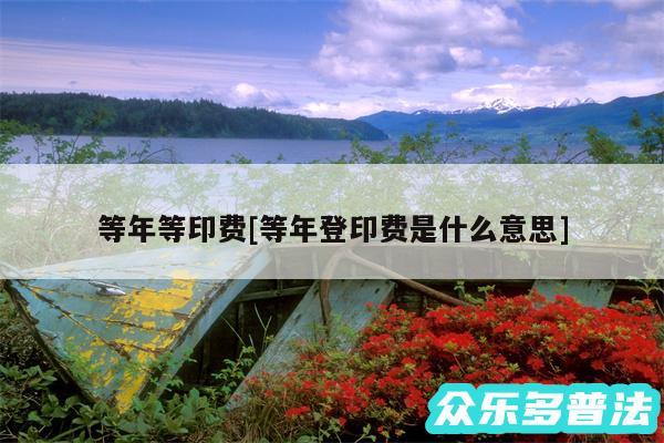 等年等印费及等年登印费是什么意思