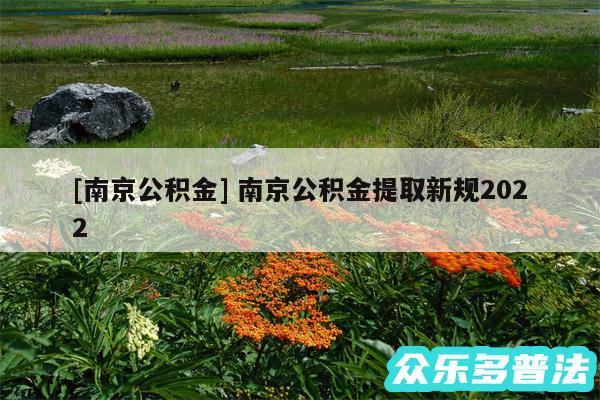 及南京公积金 南京公积金提取新规2024