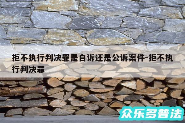 拒不执行判决罪是自诉还是公诉案件-拒不执行判决罪