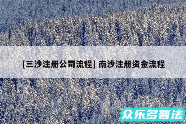 及三沙注册公司流程 南沙注册资金流程