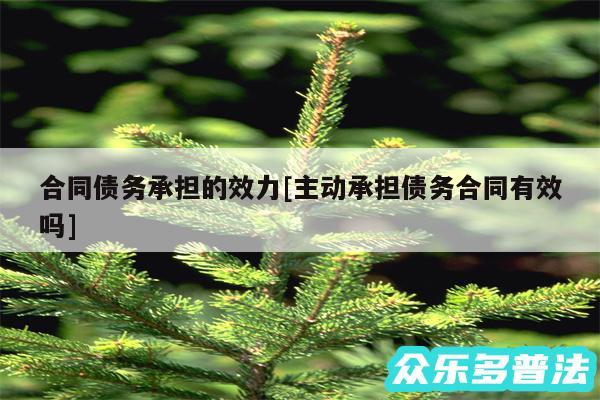 合同债务承担的效力及主动承担债务合同有效吗