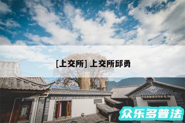 及上交所 上交所邱勇