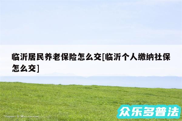 临沂居民养老保险怎么交及临沂个人缴纳社保怎么交