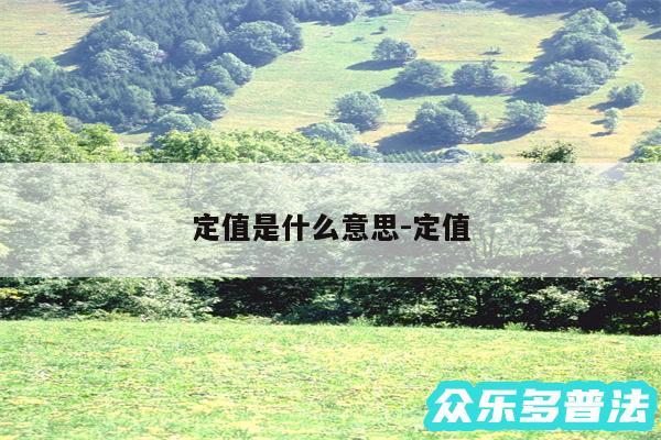 定值是什么意思-定值