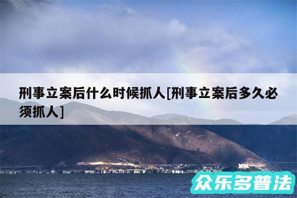 刑事立案后什么时候抓人及刑事立案后多久必须抓人