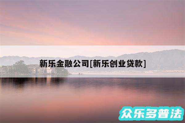 新乐金融公司及新乐创业贷款