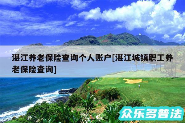湛江养老保险查询个人账户及湛江城镇职工养老保险查询