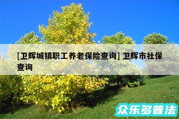 及卫辉城镇职工养老保险查询 卫辉市社保查询