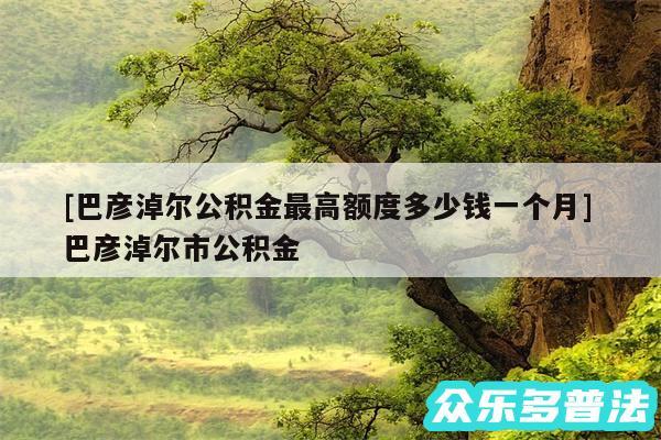 及巴彦淖尔公积金最高额度多少钱一个月 巴彦淖尔市公积金