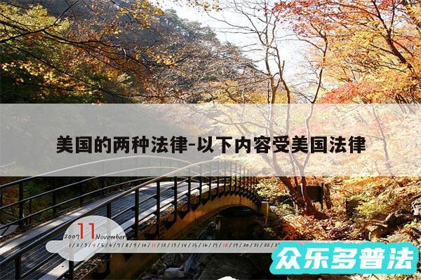 美国的两种法律-以下内容受美国法律