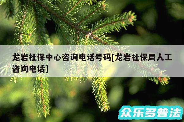 龙岩社保中心咨询电话号码及龙岩社保局人工咨询电话