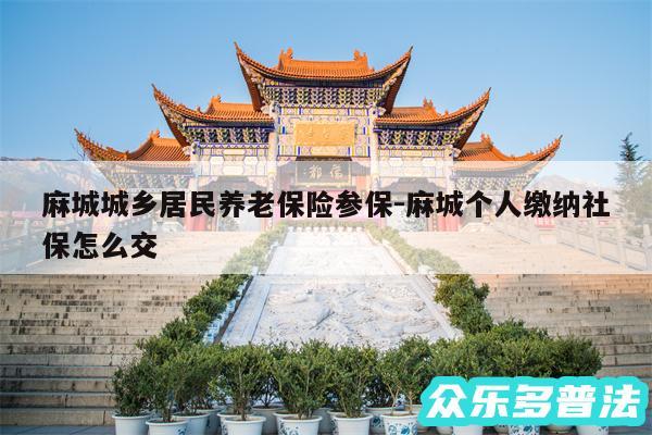 麻城城乡居民养老保险参保-麻城个人缴纳社保怎么交