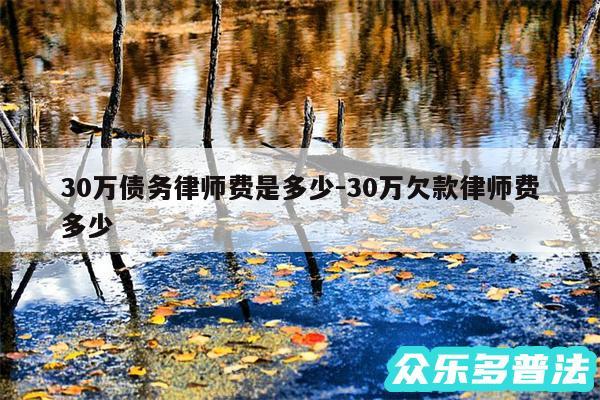 30万债务律师费是多少-30万欠款律师费多少