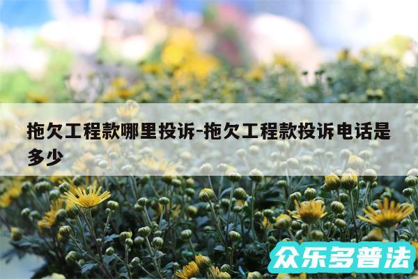 拖欠工程款哪里投诉-拖欠工程款投诉电话是多少