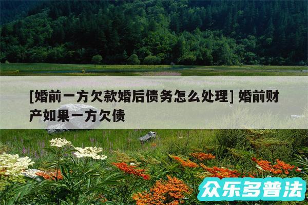 及婚前一方欠款婚后债务怎么处理 婚前财产如果一方欠债