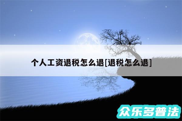 个人工资退税怎么退及退税怎么退