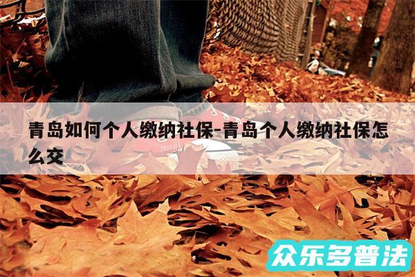 青岛如何个人缴纳社保-青岛个人缴纳社保怎么交