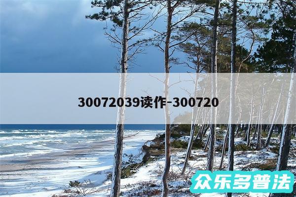 30072039读作-300720
