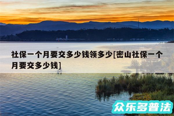 社保一个月要交多少钱领多少及密山社保一个月要交多少钱
