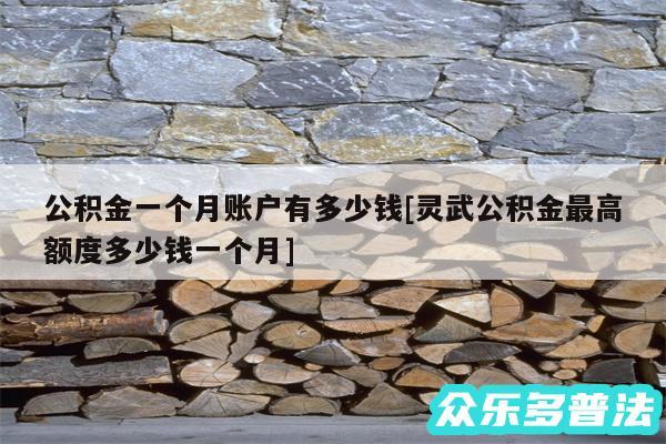 公积金一个月账户有多少钱及灵武公积金最高额度多少钱一个月