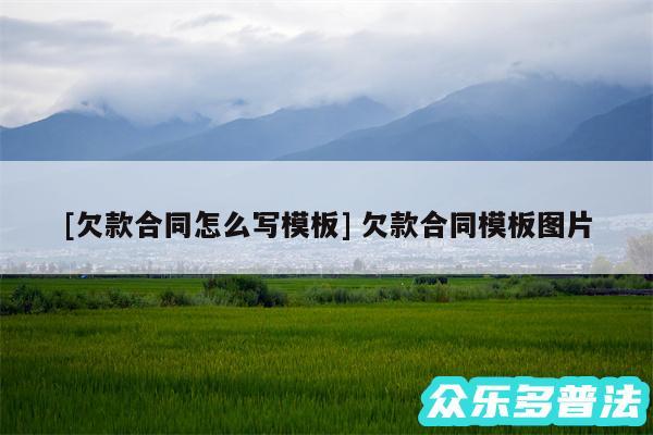 及欠款合同怎么写模板 欠款合同模板图片
