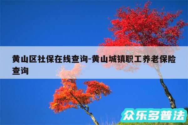 黄山区社保在线查询-黄山城镇职工养老保险查询